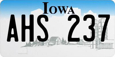 IA license plate AHS237