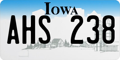 IA license plate AHS238