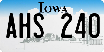 IA license plate AHS240