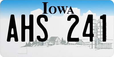 IA license plate AHS241