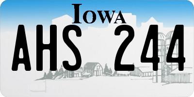 IA license plate AHS244