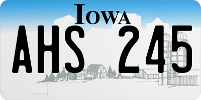 IA license plate AHS245