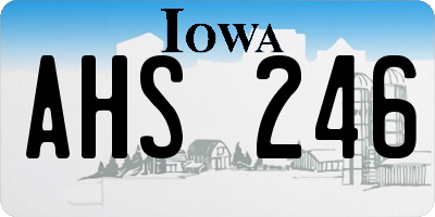IA license plate AHS246