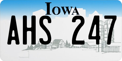 IA license plate AHS247