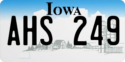 IA license plate AHS249