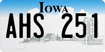IA license plate AHS251