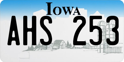 IA license plate AHS253