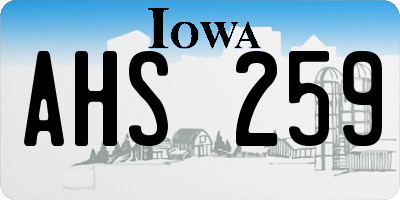 IA license plate AHS259