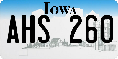 IA license plate AHS260
