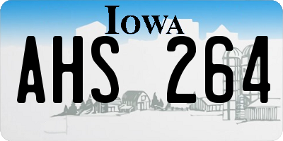 IA license plate AHS264
