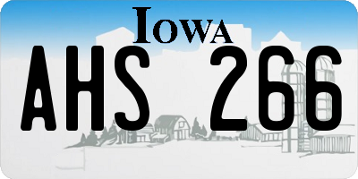 IA license plate AHS266