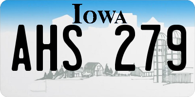 IA license plate AHS279