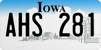 IA license plate AHS281