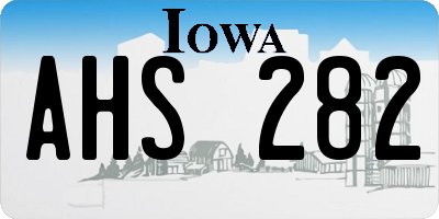 IA license plate AHS282