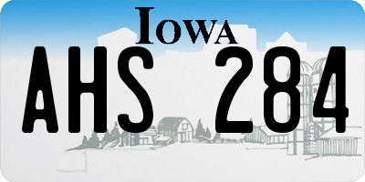 IA license plate AHS284