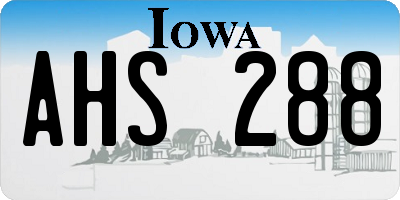 IA license plate AHS288