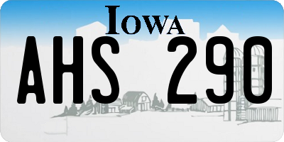 IA license plate AHS290