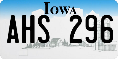 IA license plate AHS296