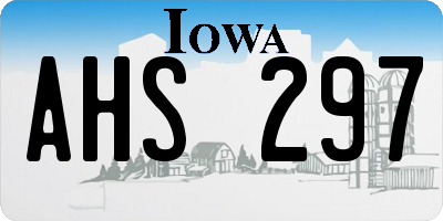 IA license plate AHS297