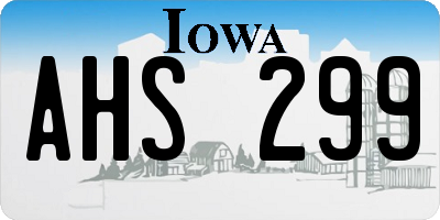IA license plate AHS299