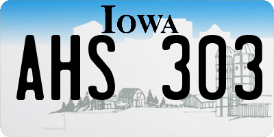 IA license plate AHS303