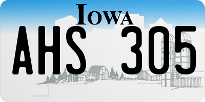 IA license plate AHS305