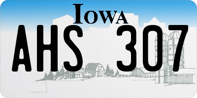 IA license plate AHS307