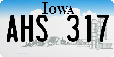 IA license plate AHS317