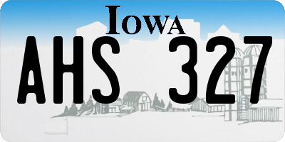IA license plate AHS327