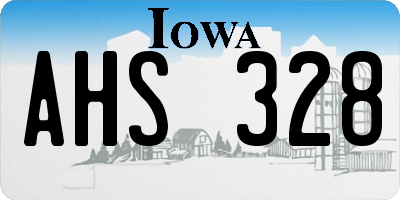 IA license plate AHS328