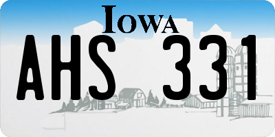 IA license plate AHS331