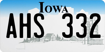 IA license plate AHS332
