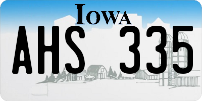 IA license plate AHS335