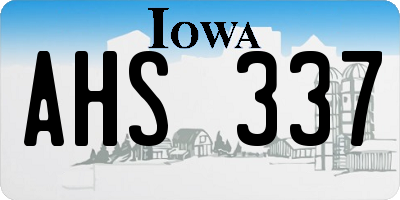 IA license plate AHS337