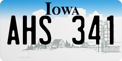 IA license plate AHS341