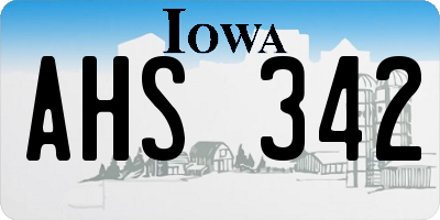 IA license plate AHS342