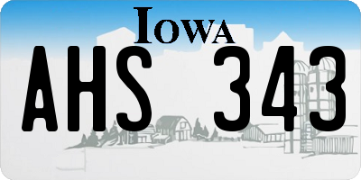 IA license plate AHS343