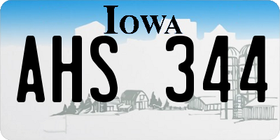 IA license plate AHS344