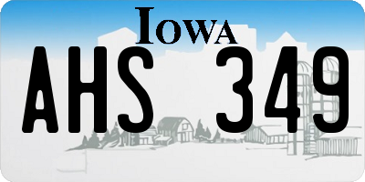 IA license plate AHS349