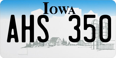 IA license plate AHS350