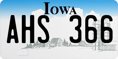 IA license plate AHS366