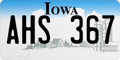 IA license plate AHS367