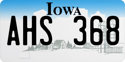 IA license plate AHS368
