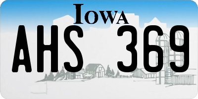 IA license plate AHS369