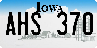IA license plate AHS370