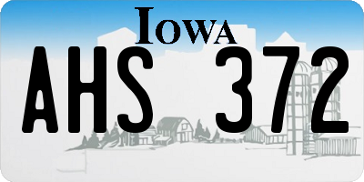 IA license plate AHS372