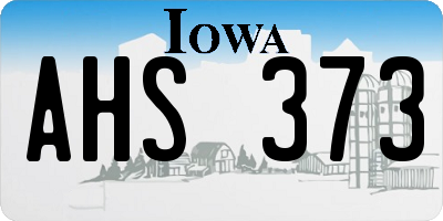 IA license plate AHS373