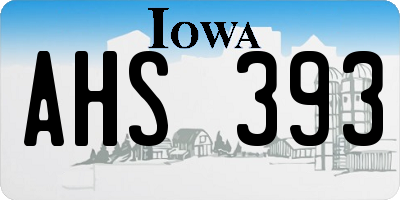 IA license plate AHS393
