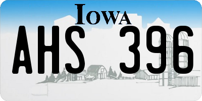 IA license plate AHS396