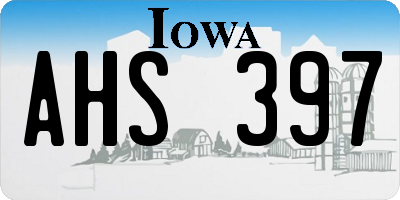 IA license plate AHS397